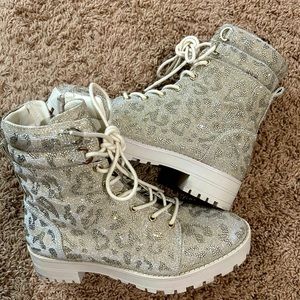 Gianni Bini Rhinestone Combat Boots size 8.5